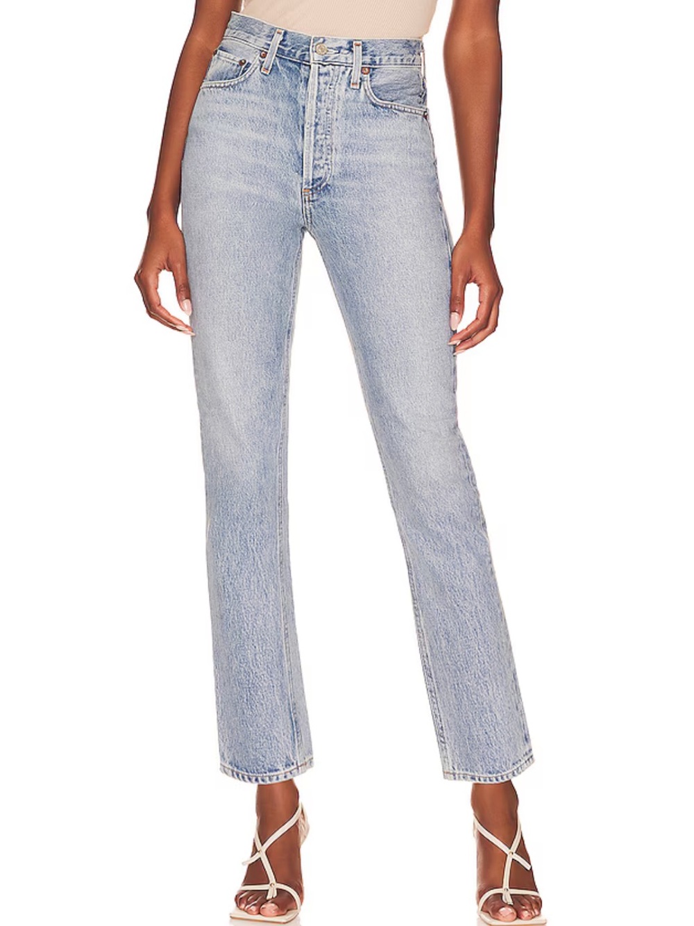AGOLDE Riley High Rise Straight Crop Jeans in Color Renewal